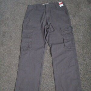 Mens Wrangler Authentics Grey Gray Cargo Pants 34 x 34 NEW